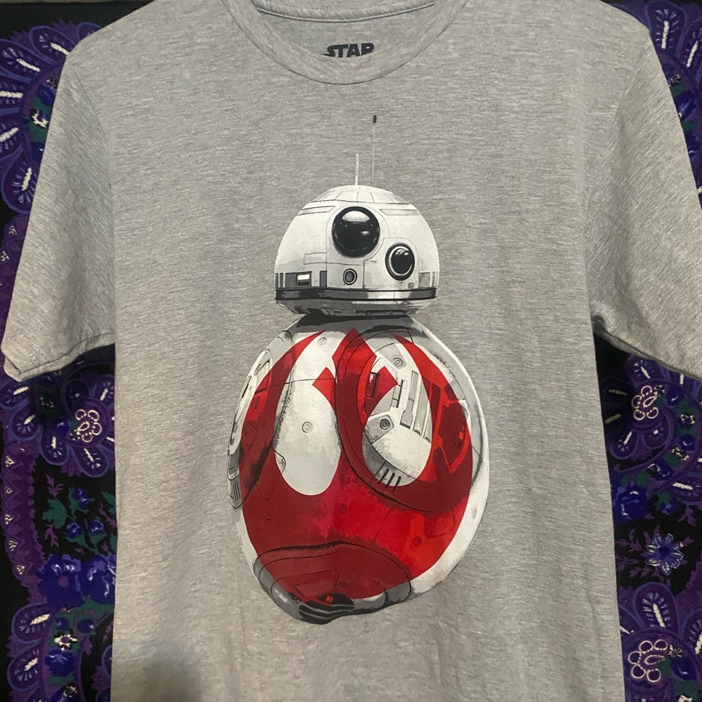 NWT S/C/P small heather Rebel BB-8SG grey shirt cotton and polyester